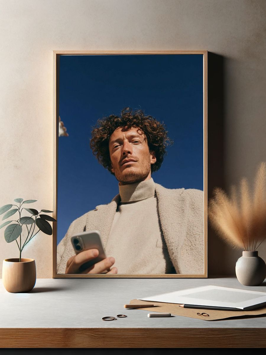 Curly Portrait Street Photography Poster. — room view 2