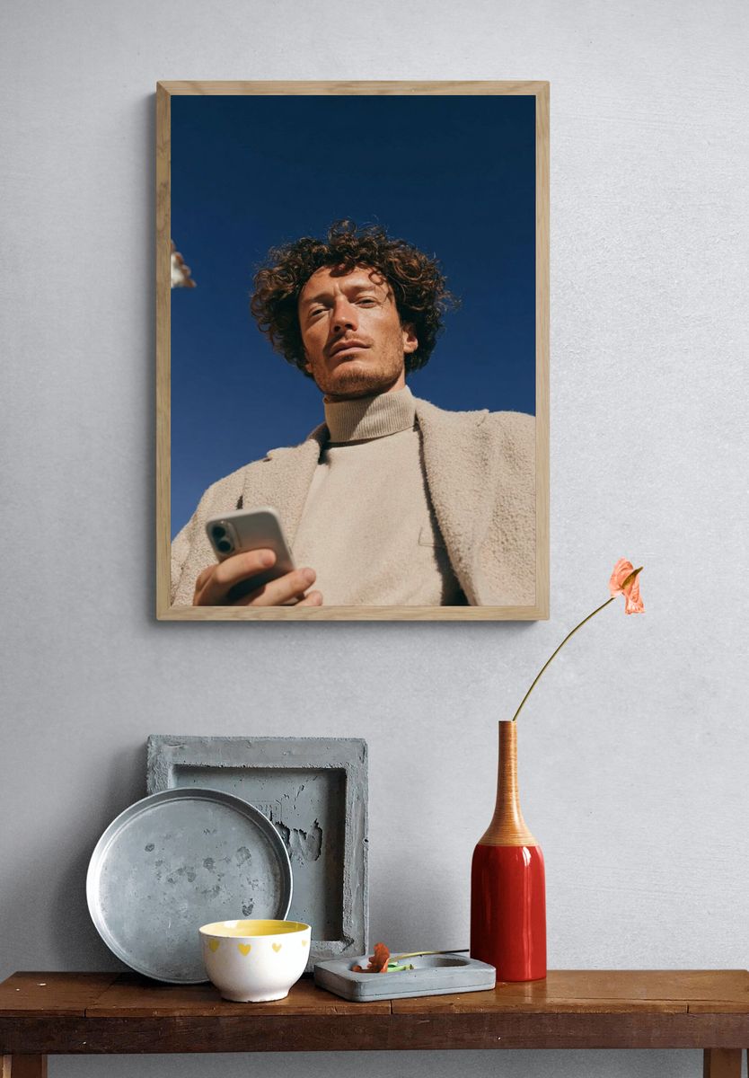 Curly Portrait Street Photography Poster. — room view 3