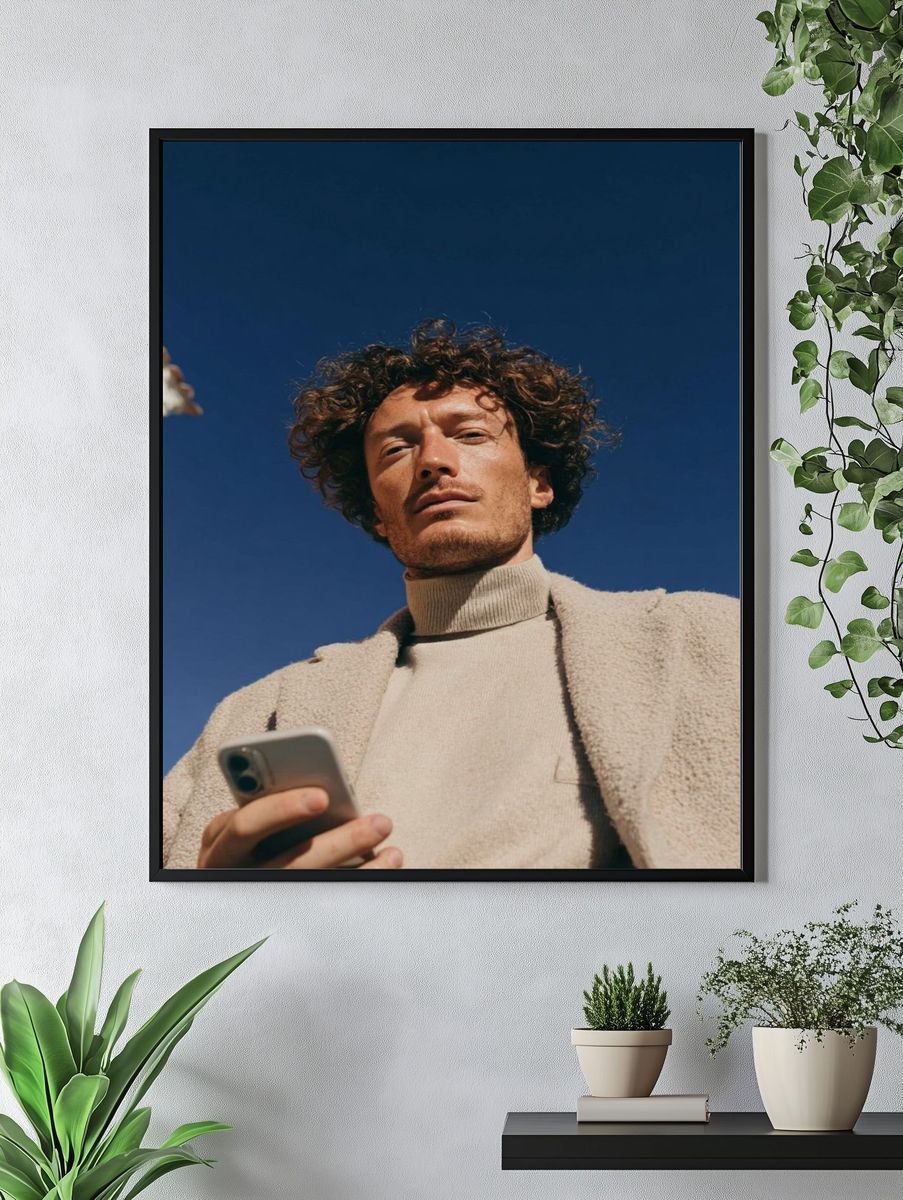 Curly Portrait Street Photography Poster. — room view 4