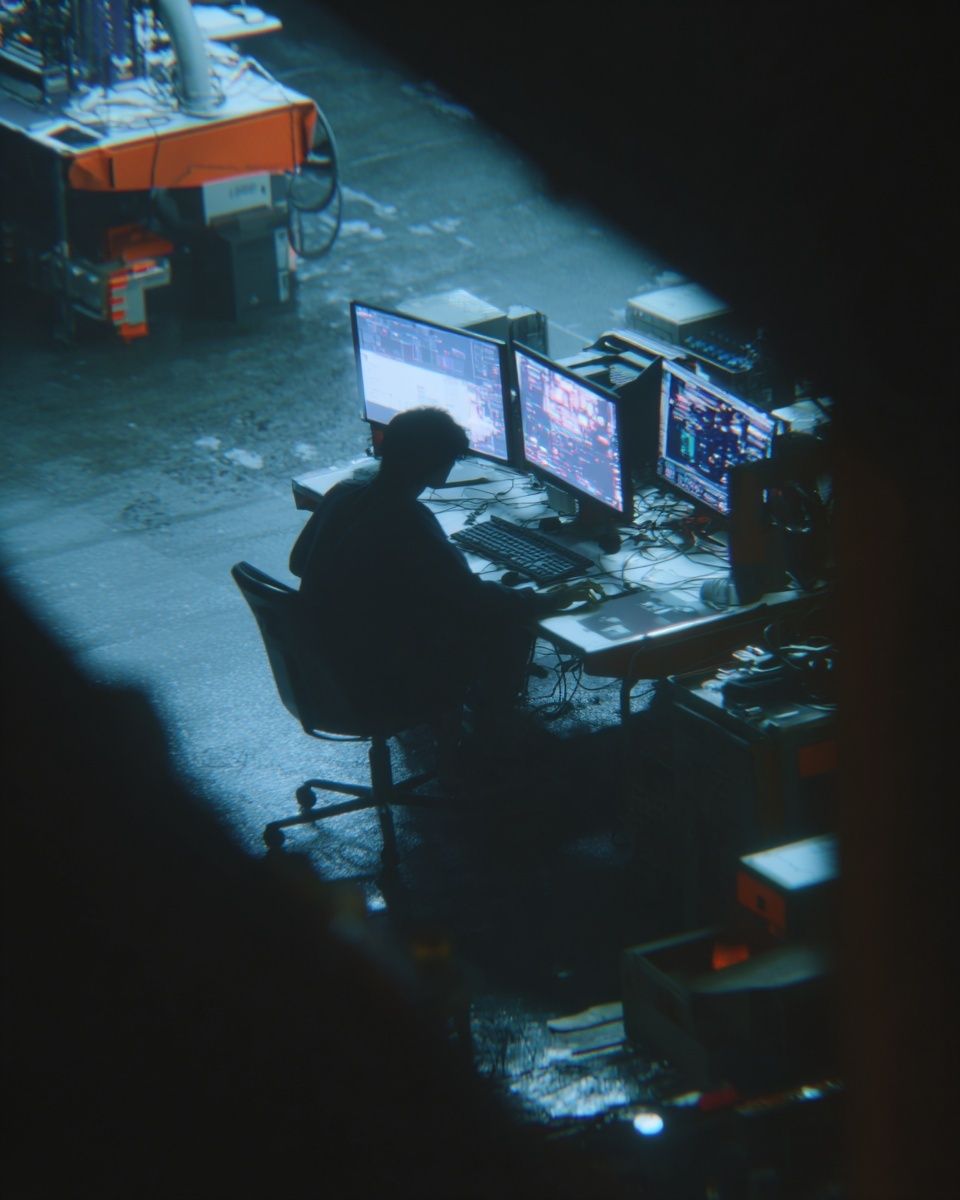 Night Shift Control Room Photography Poster. poster detail