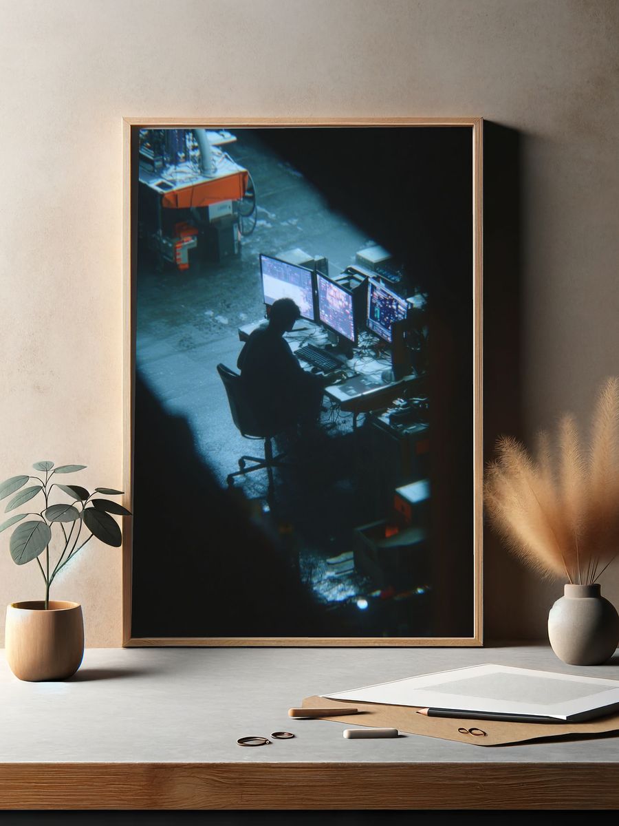 Night Shift Control Room Photography Poster. — room view 2