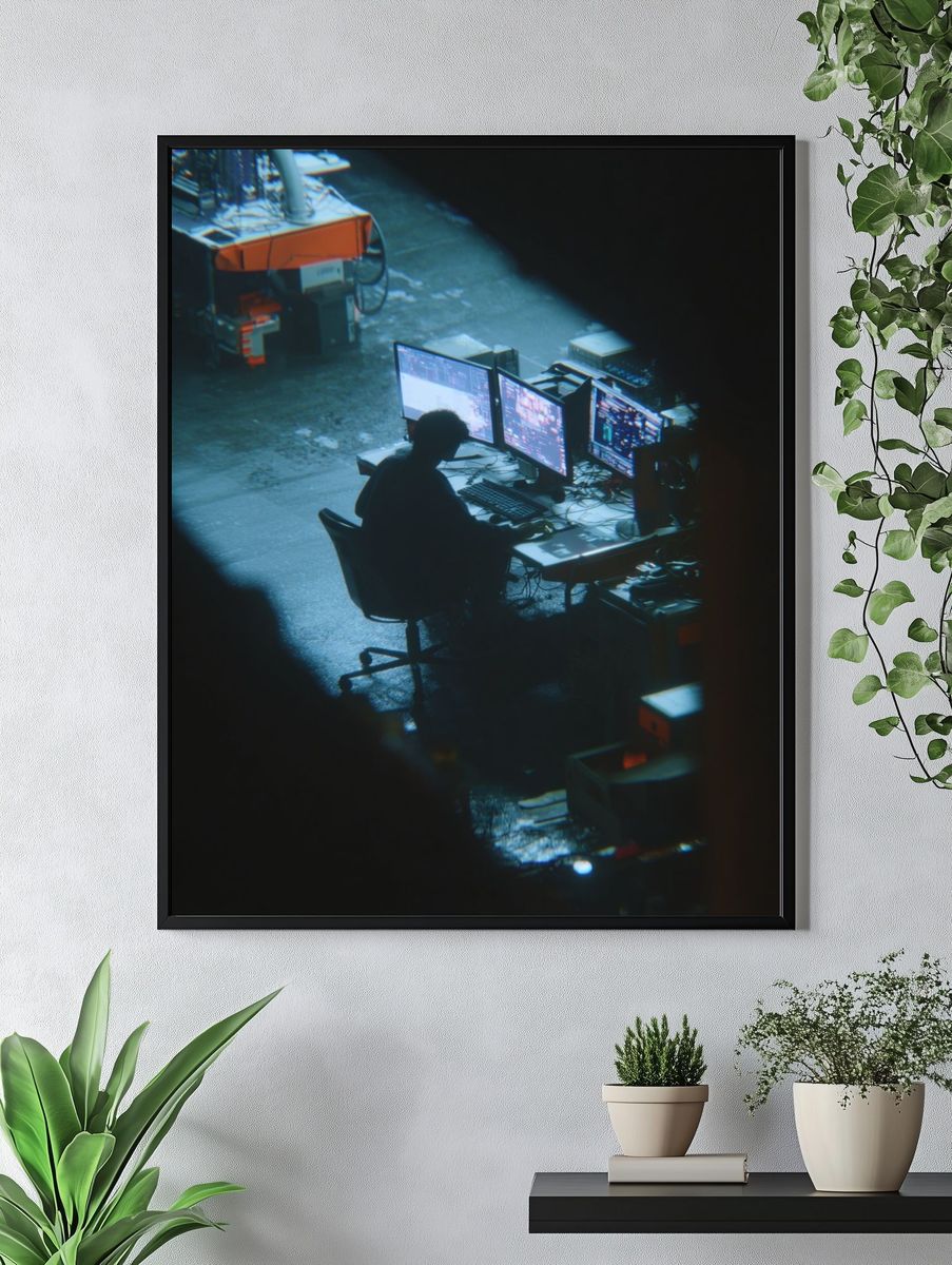 Night Shift Control Room Photography Poster. — room view 4