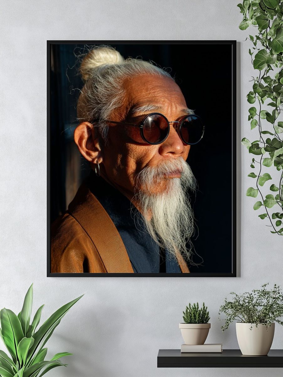 Elderly Man Portrait Photography Poster. — room view 4