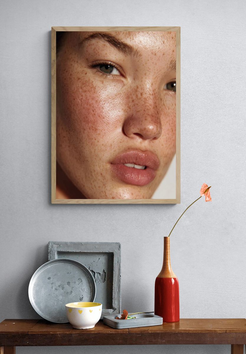 Freckled Portrait Photography Poster. — room view 3