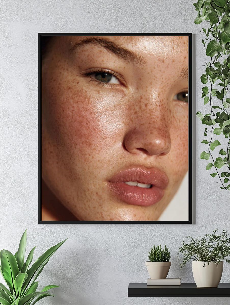 Freckled Portrait Photography Poster. — room view 4