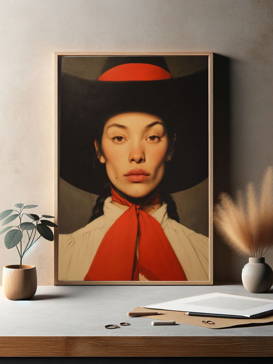 Cowgirl Portrait Photography Poster. — room view 2
