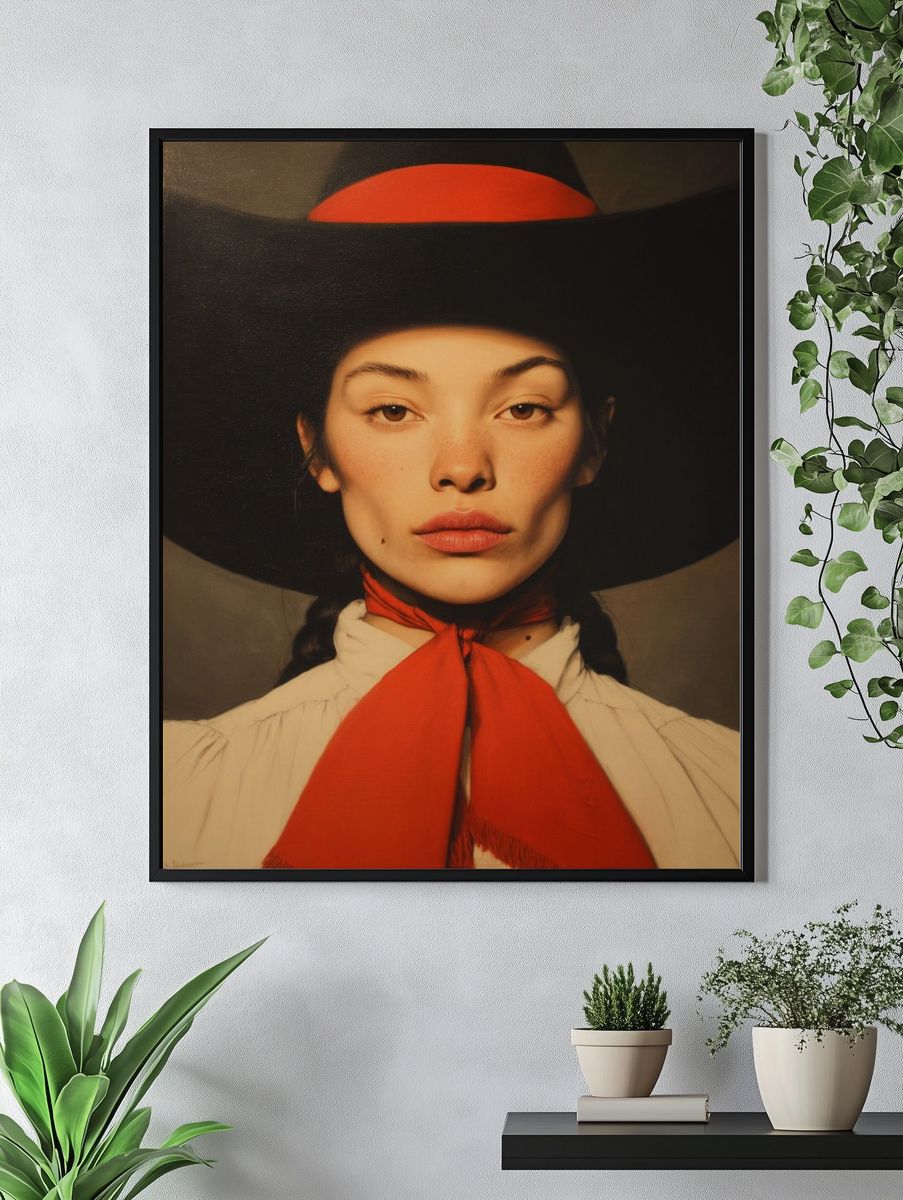 Cowgirl Portrait Photography Poster. — room view 4