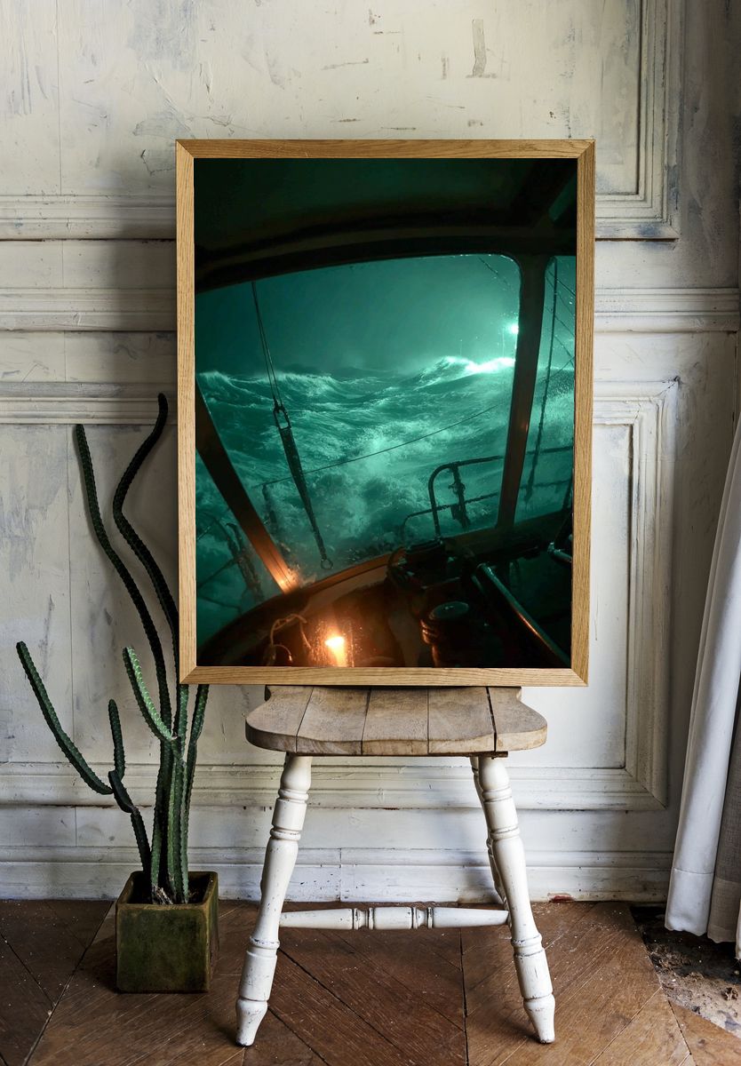 Stormy Sea from Cabin Window Poster. — room view 1