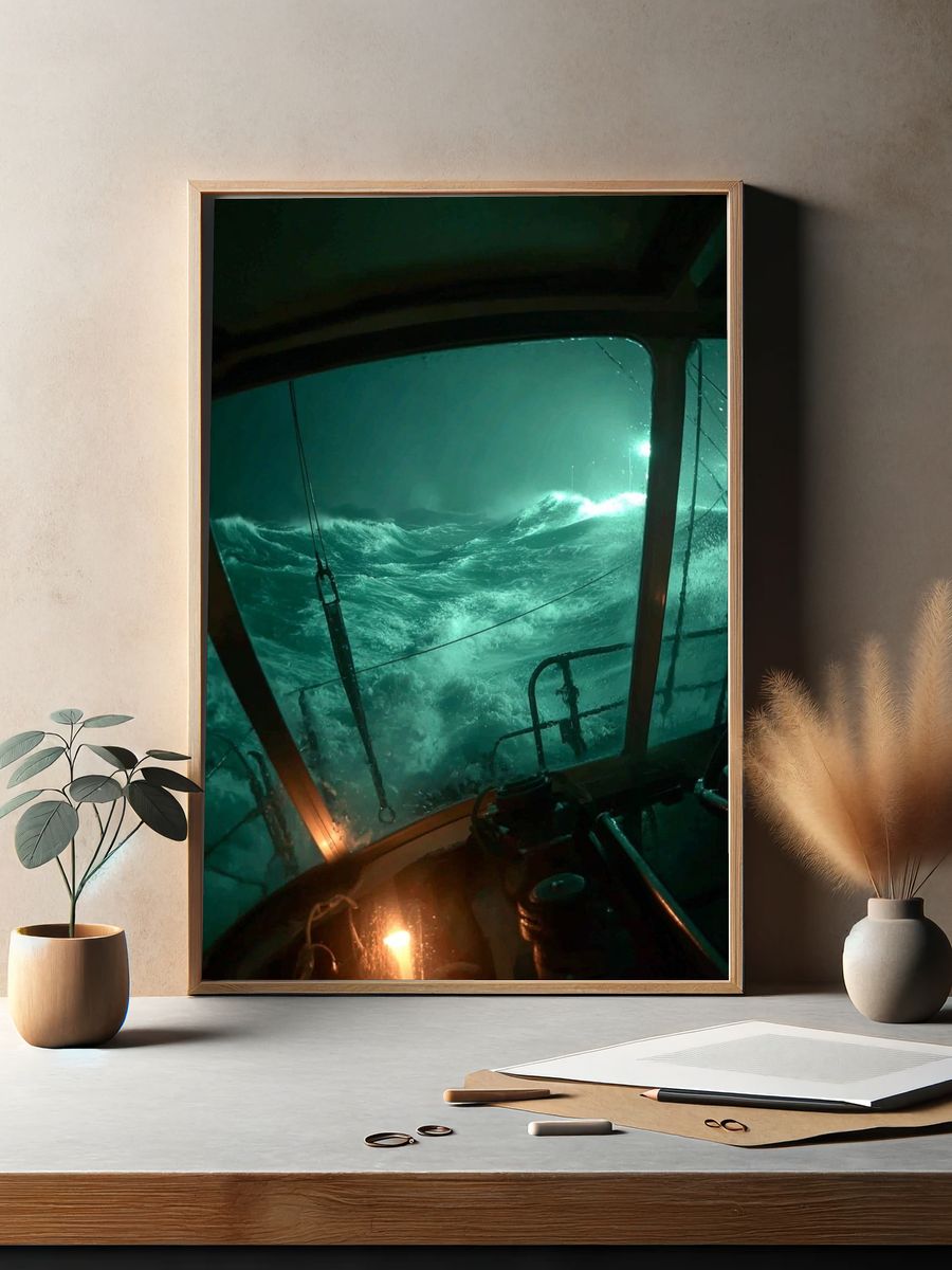 Stormy Sea from Cabin Window Poster. — room view 2
