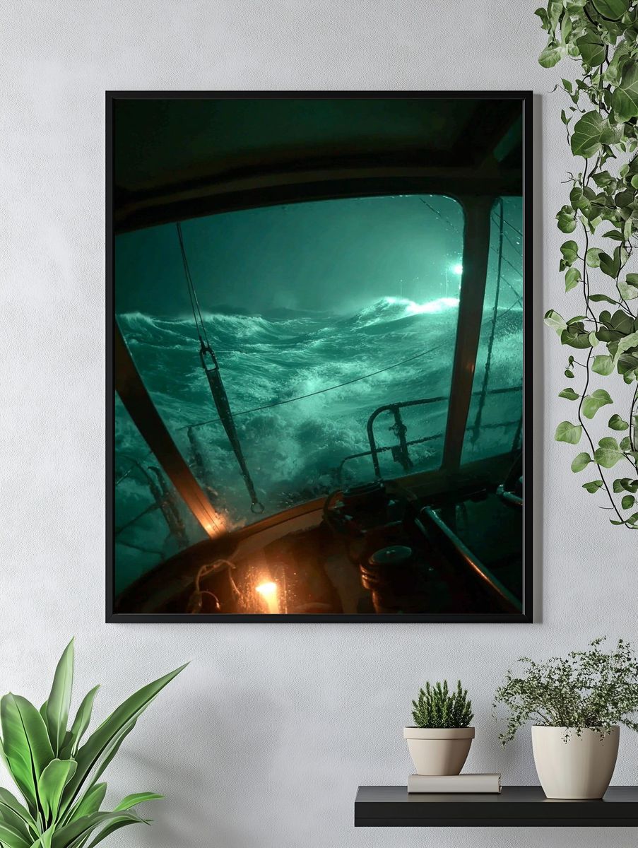 Stormy Sea from Cabin Window Poster. — room view 4