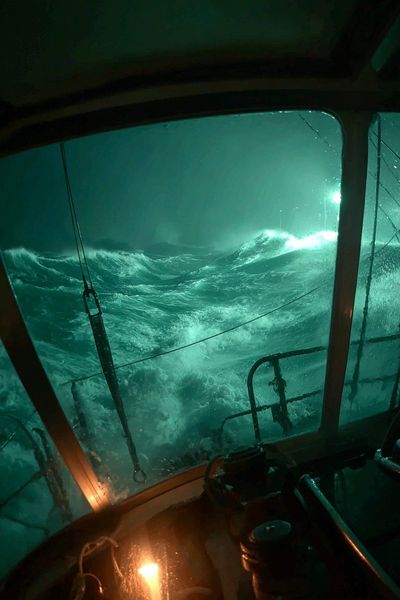 Stormy Sea from Cabin Window Poster. poster print