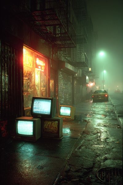 Neon Fog City Street Photography Poster. poster print