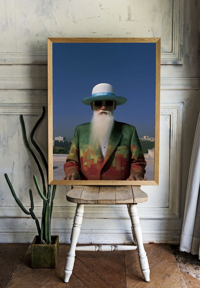 Elder DJ Portrait Photography Poster. — room view 1