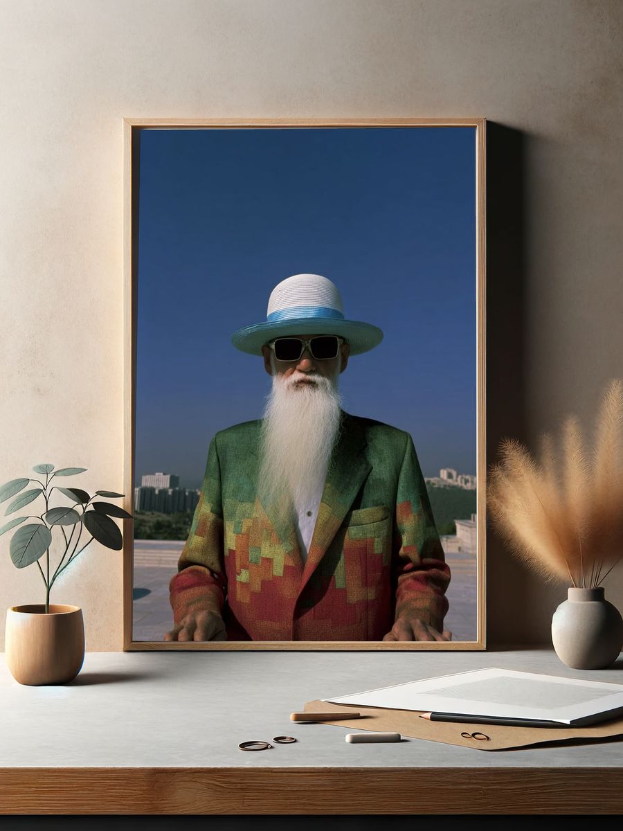 Elder DJ Portrait Photography Poster. — room view 2