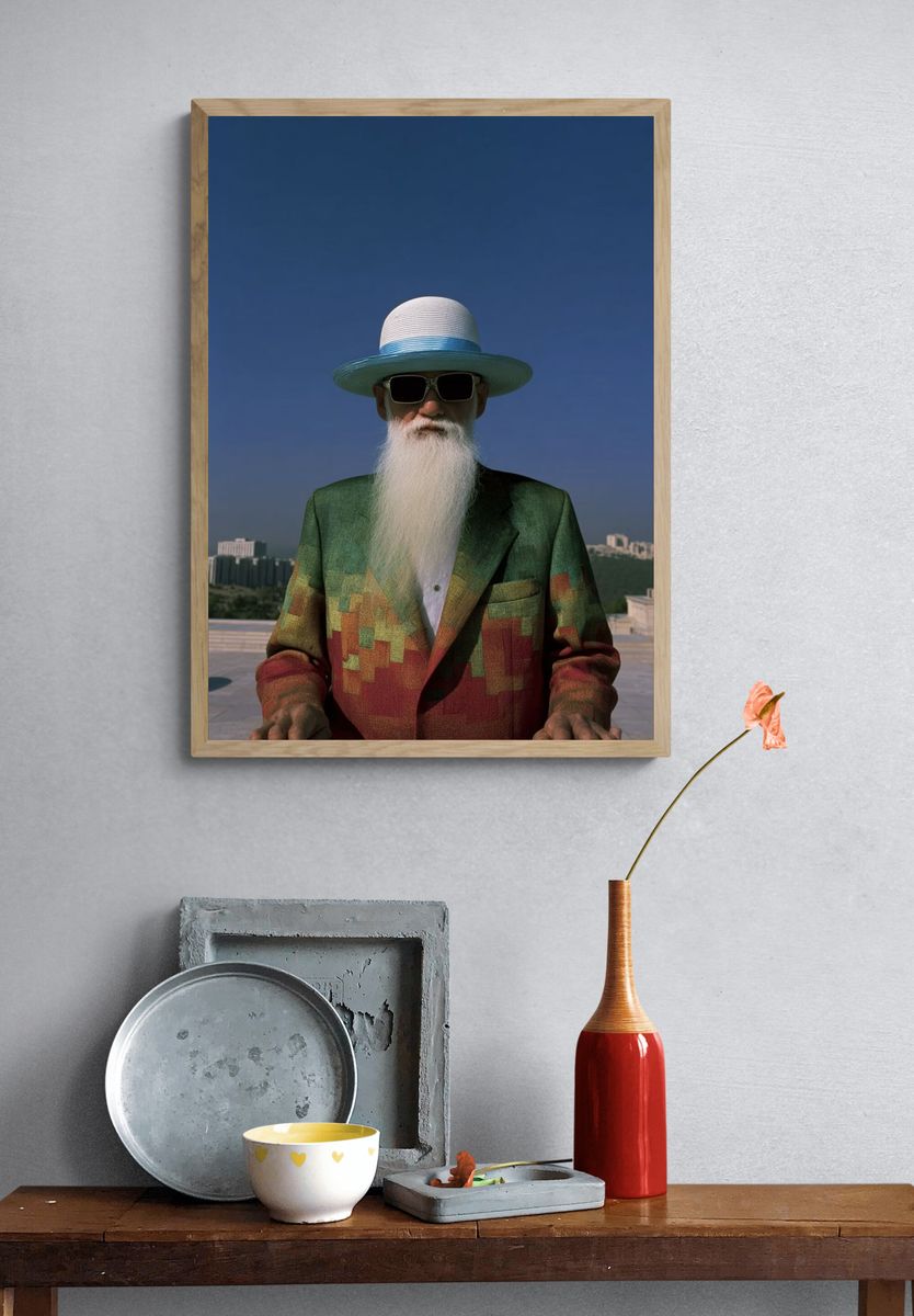 Elder DJ Portrait Photography Poster. — room view 3