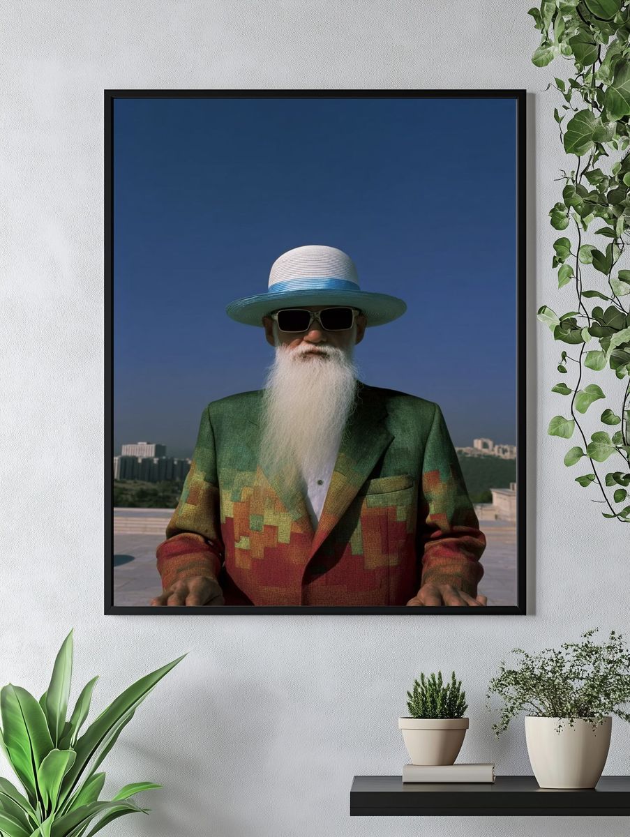 Elder DJ Portrait Photography Poster. — room view 4