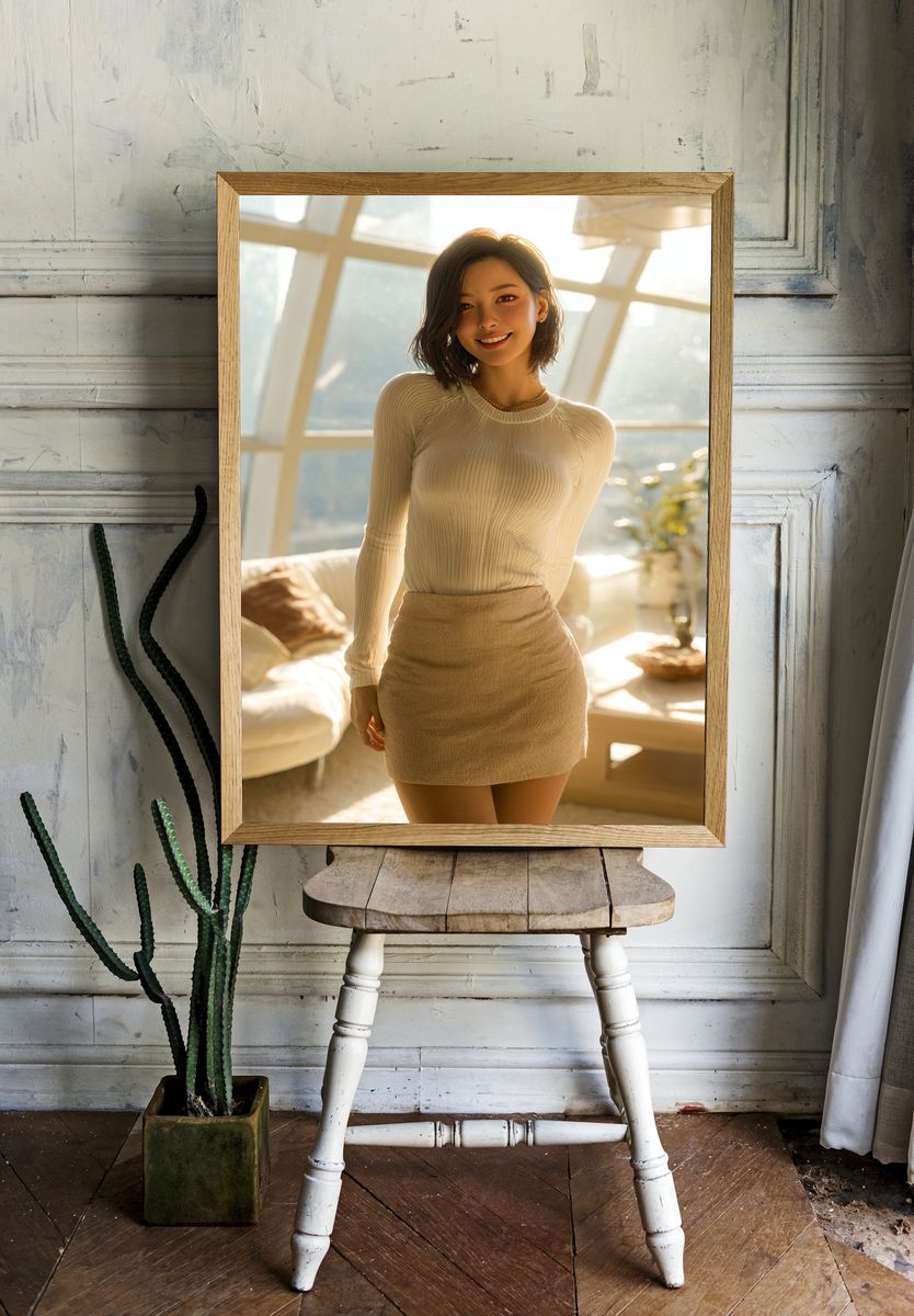 Sunlit Portrait Photography Poster. — room view 1