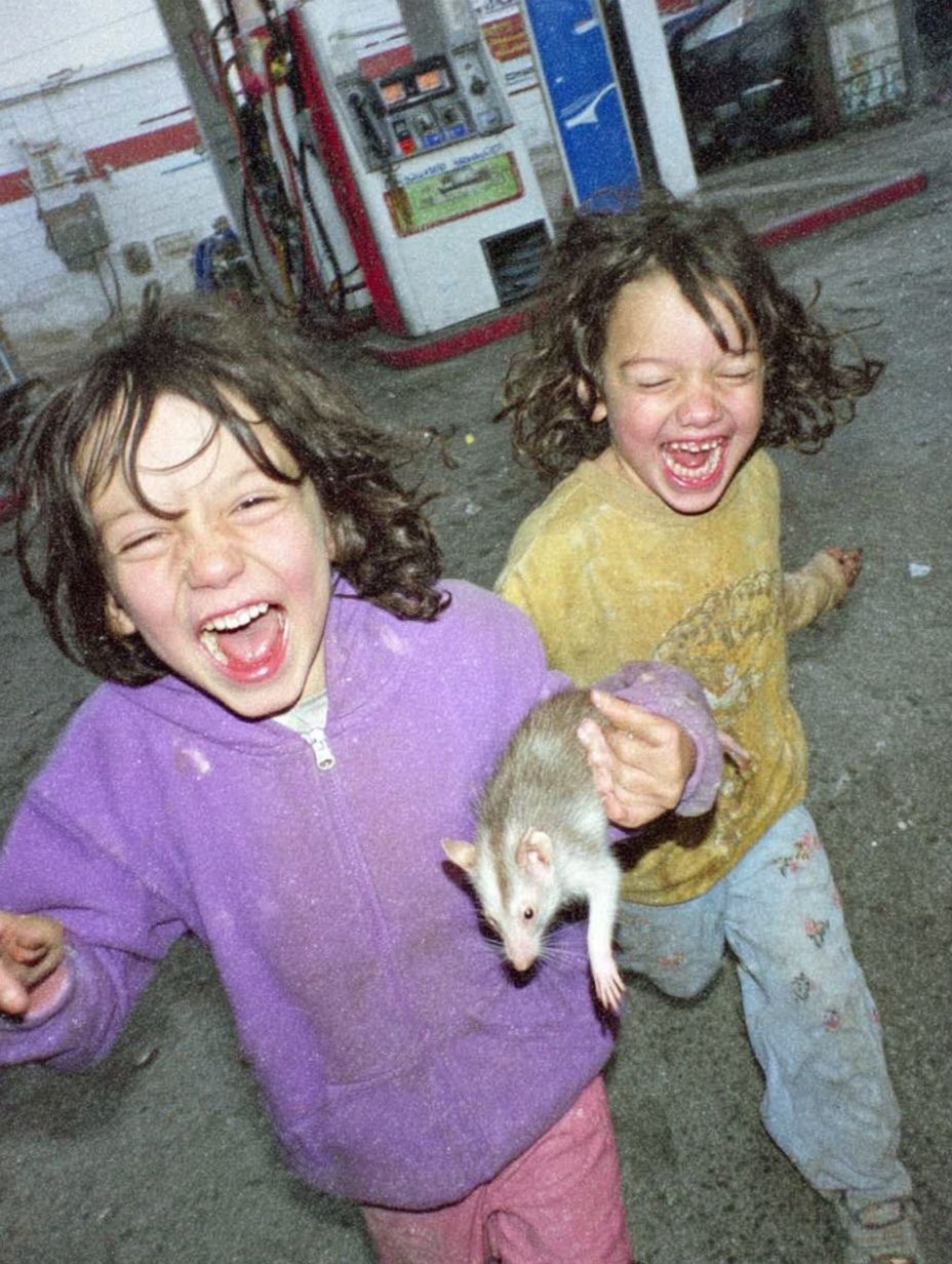 Children with Rat Snapshot Poster. poster detail