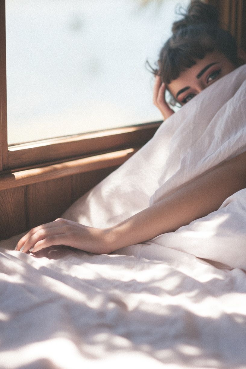 Sunlit Bedroom Portrait Print. poster — photography art