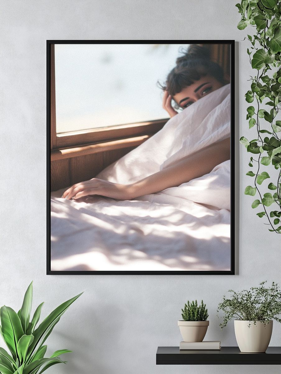 Sunlit Bedroom Portrait Print. — room view 4