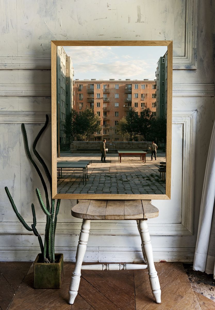 Urban Courtyard Table Tennis Poster. room preview