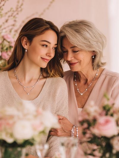 Tender Mother and Daughter Portrait Print. poster print