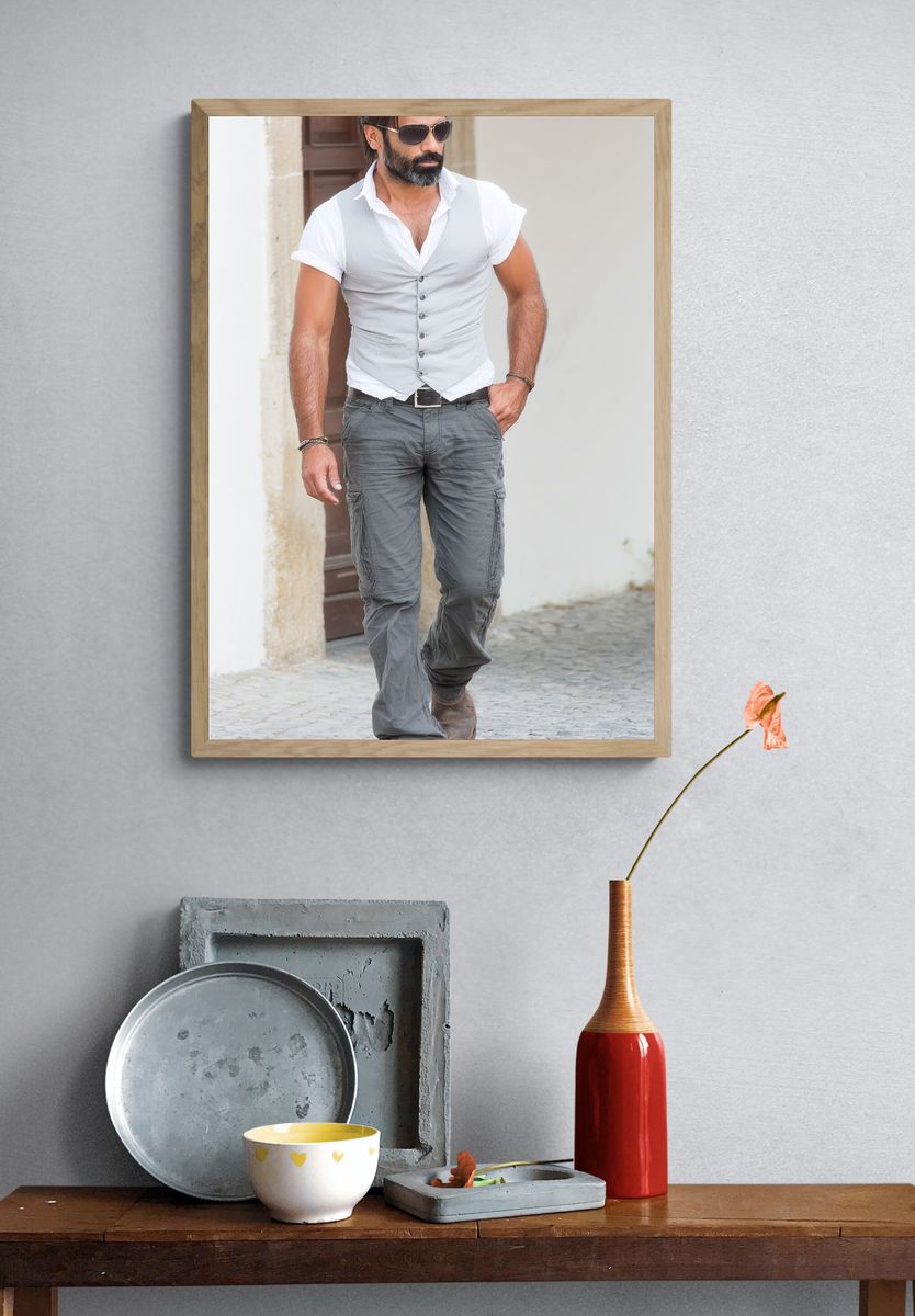 Stylish Man Street Portrait Print. — room view 3