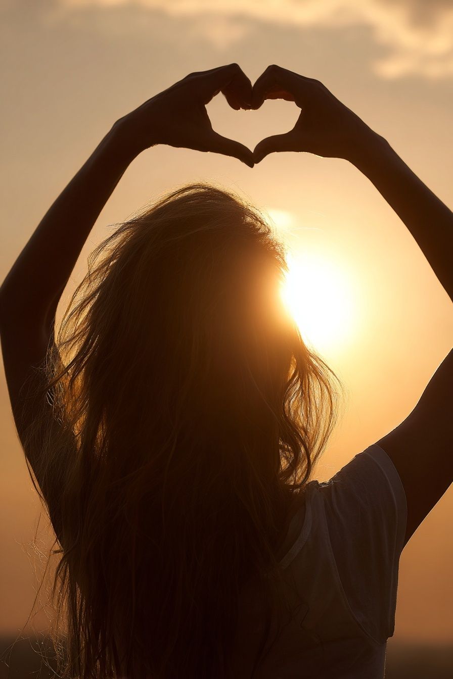 Sunset Heart Silhouette Photography Poster. poster detail