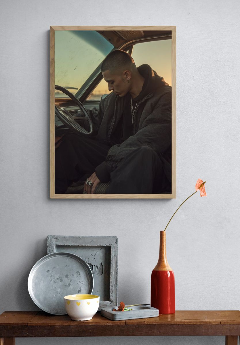 Contemplative Driver — Photography Print. — room view 3