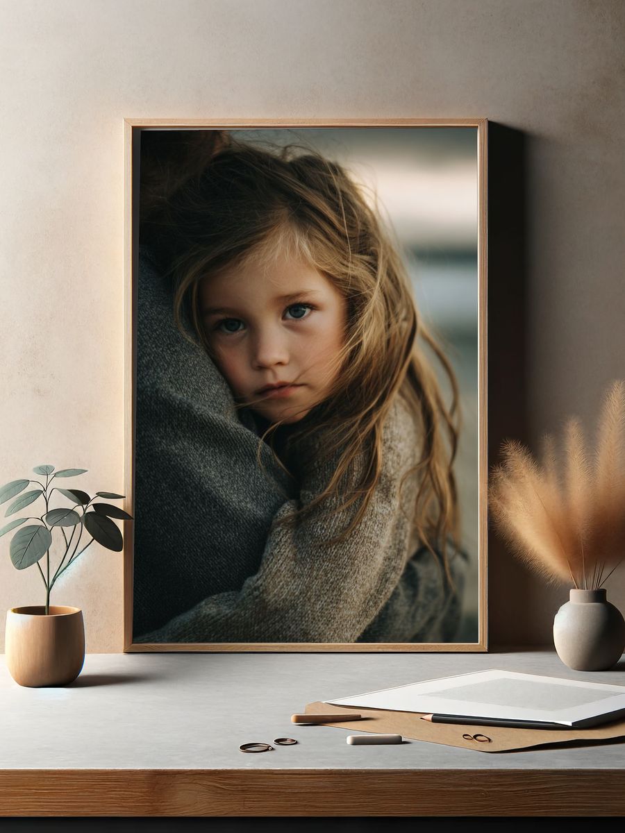 Tender Child Portrait Photography Poster. — room view 2