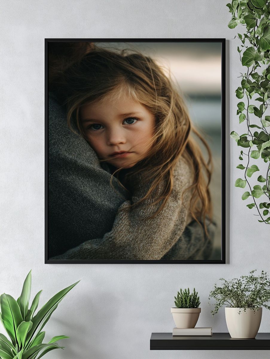 Tender Child Portrait Photography Poster. — room view 4