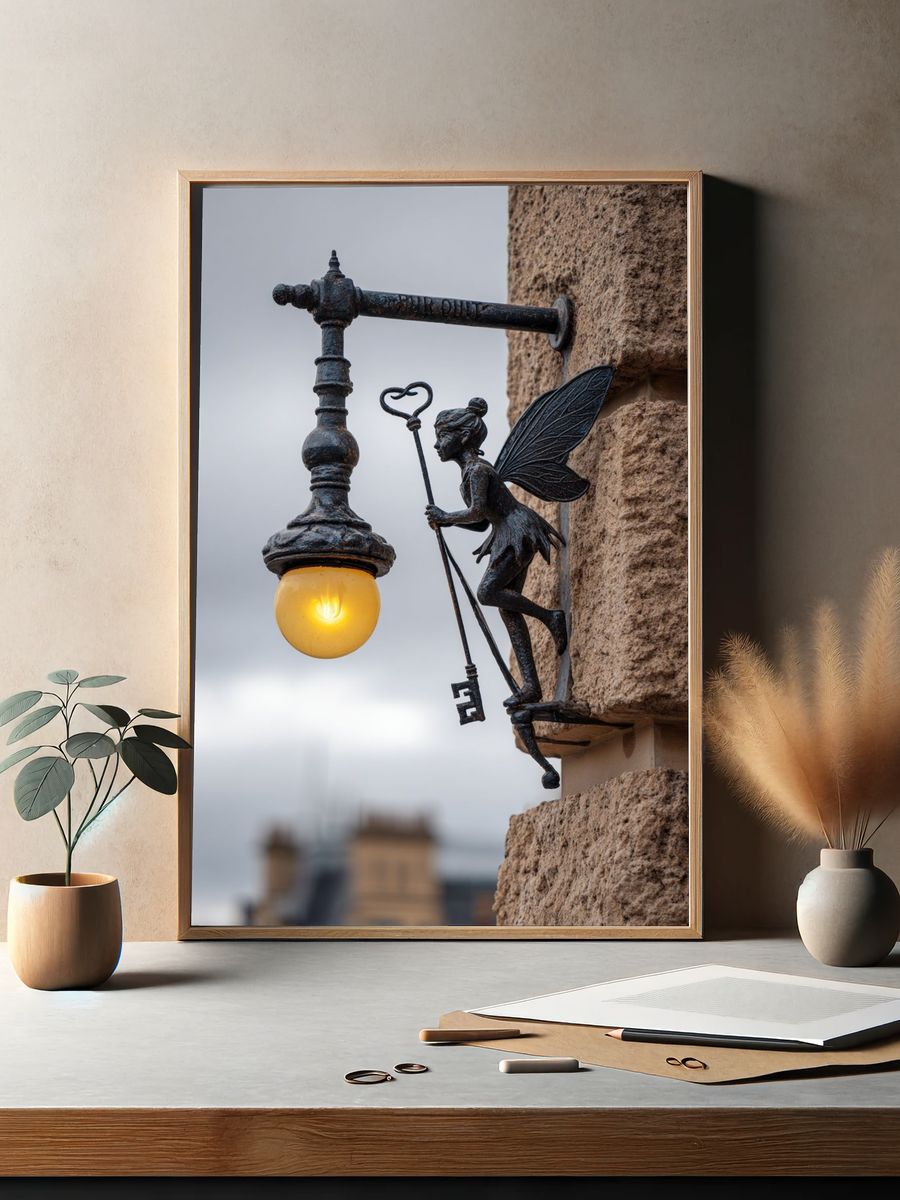 Fairy Lamp Street Photography Poster. — room view 2