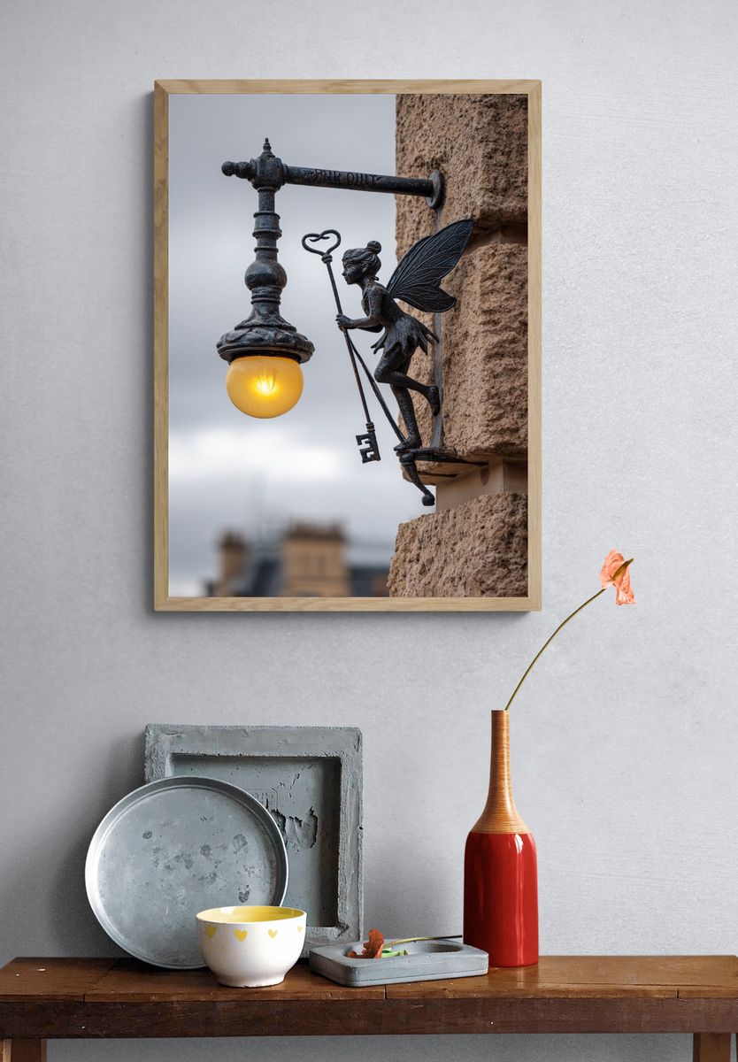Fairy Lamp Street Photography Poster. — room view 3