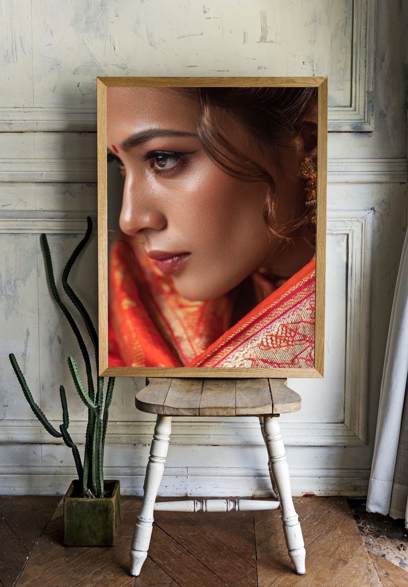 Elegant Indian Portrait Print. — room view 1