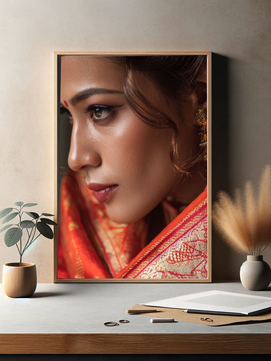 Elegant Indian Portrait Print. — room view 2