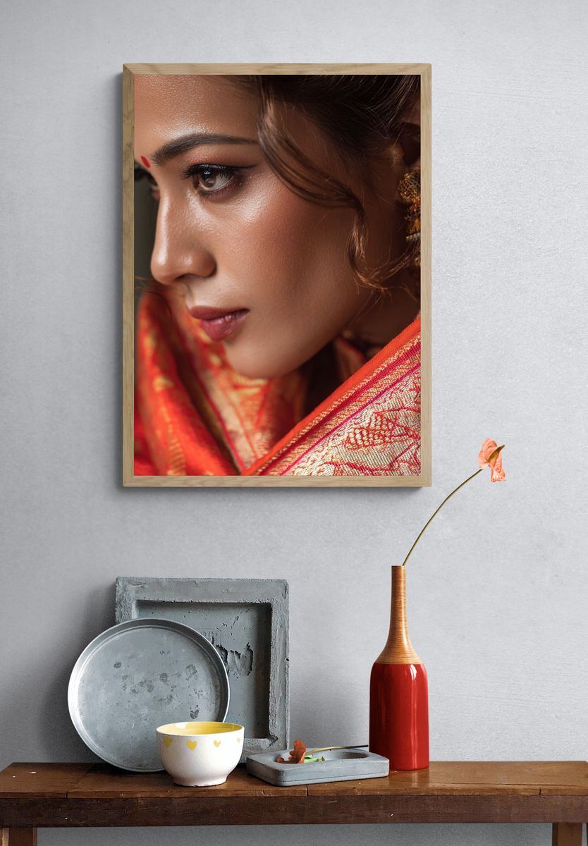 Elegant Indian Portrait Print. — room view 3