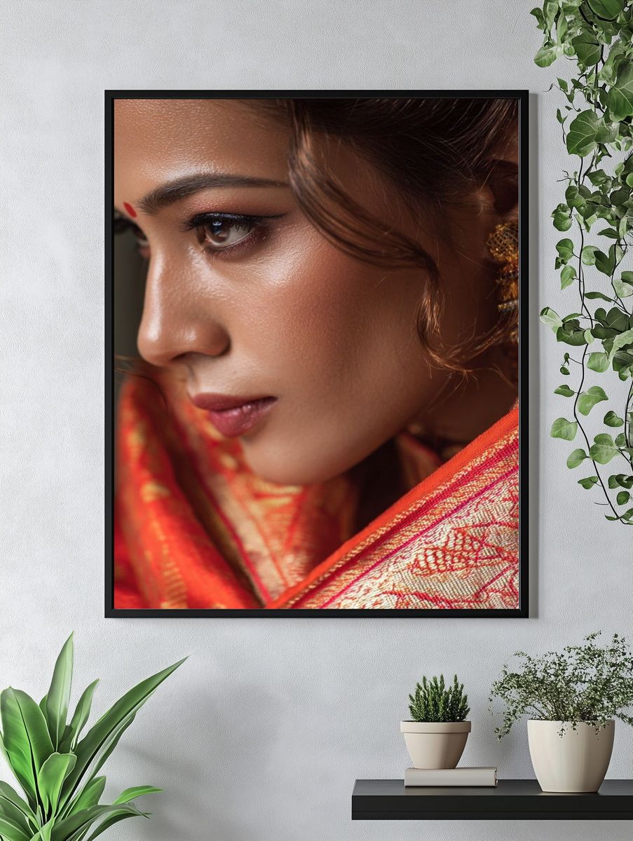 Elegant Indian Portrait Print. — room view 4