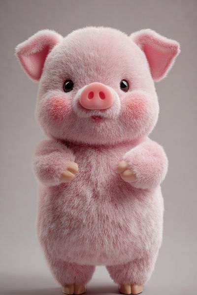 Cute Pig Plush Toy Poster