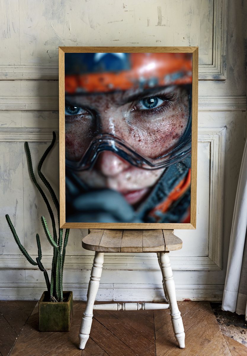 Intense Pilot Close-Up — Photography Print. — room view 1