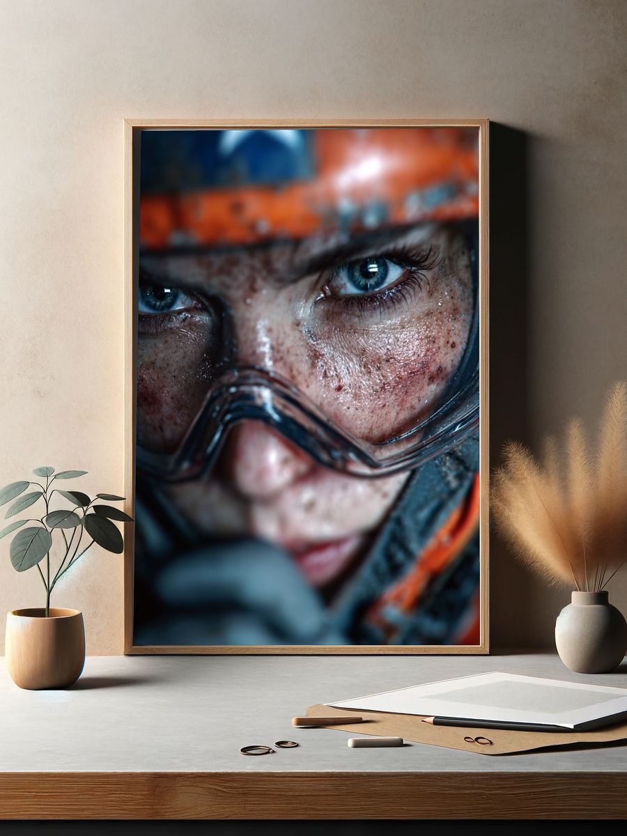 Intense Pilot Close-Up — Photography Print. — room view 2