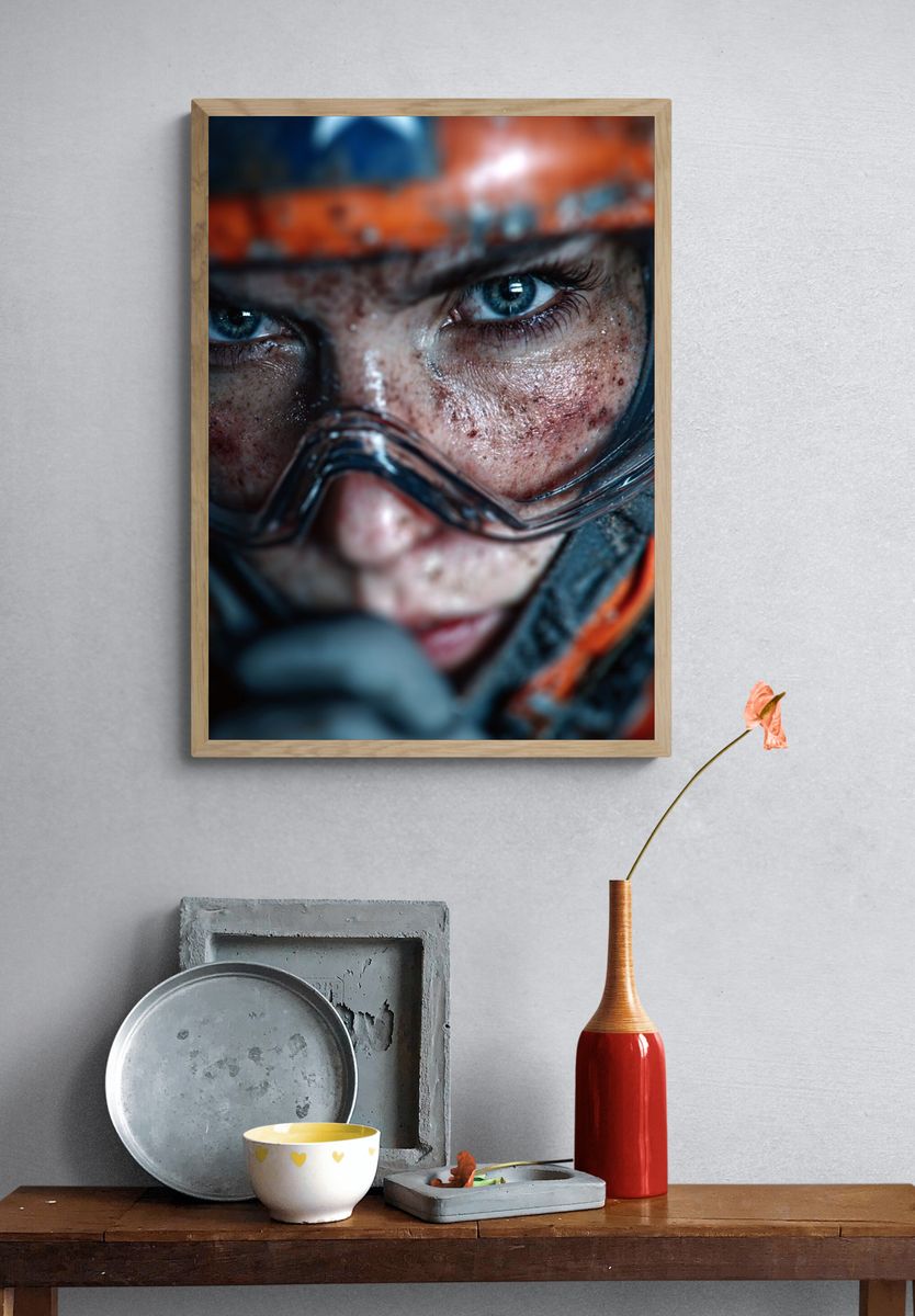 Intense Pilot Close-Up — Photography Print. — room view 3