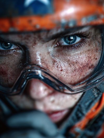 Intense Pilot Close-Up — Photography Print. poster
