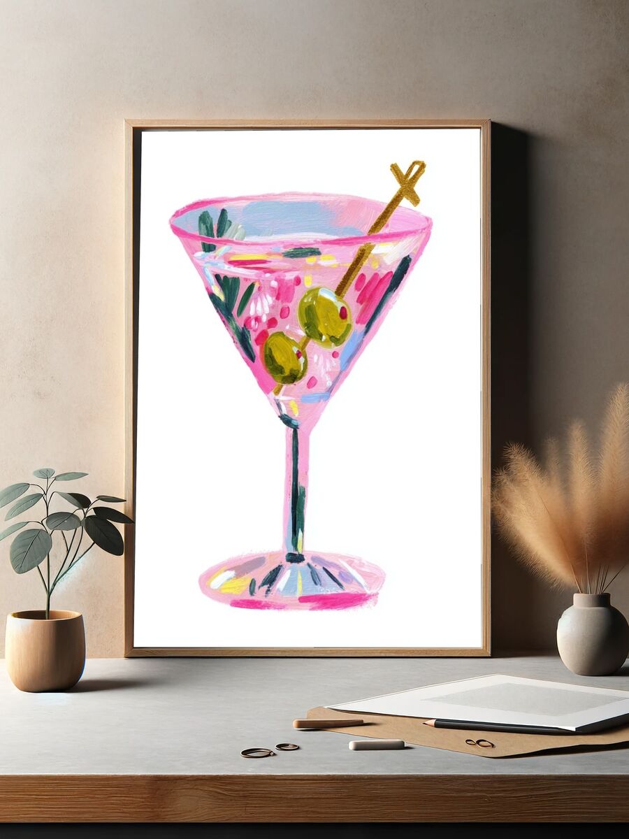 Pink Martini — Illustration Print. — room view 2
