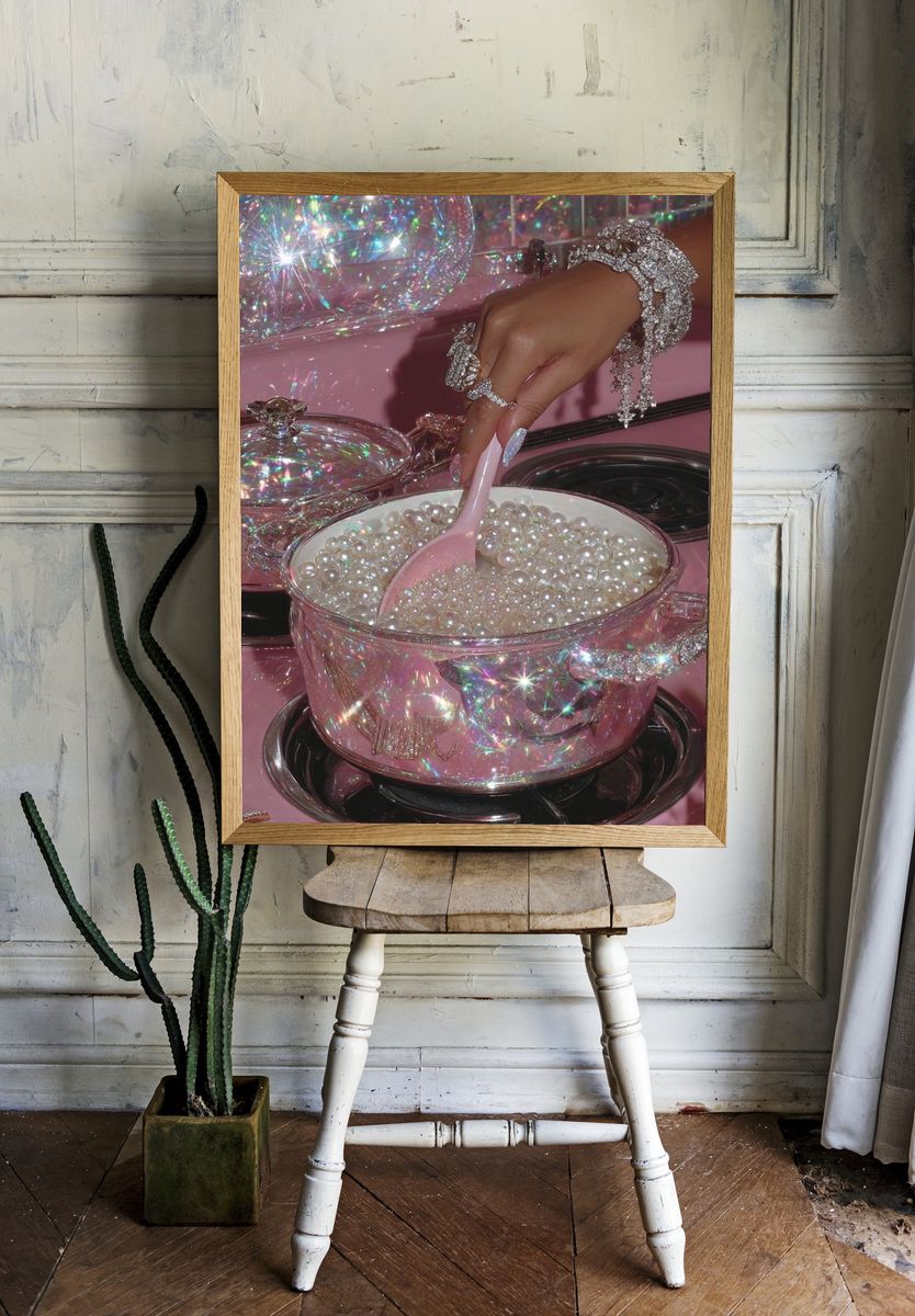 Pearls in a Pot — Contemporary Print. — room view 1