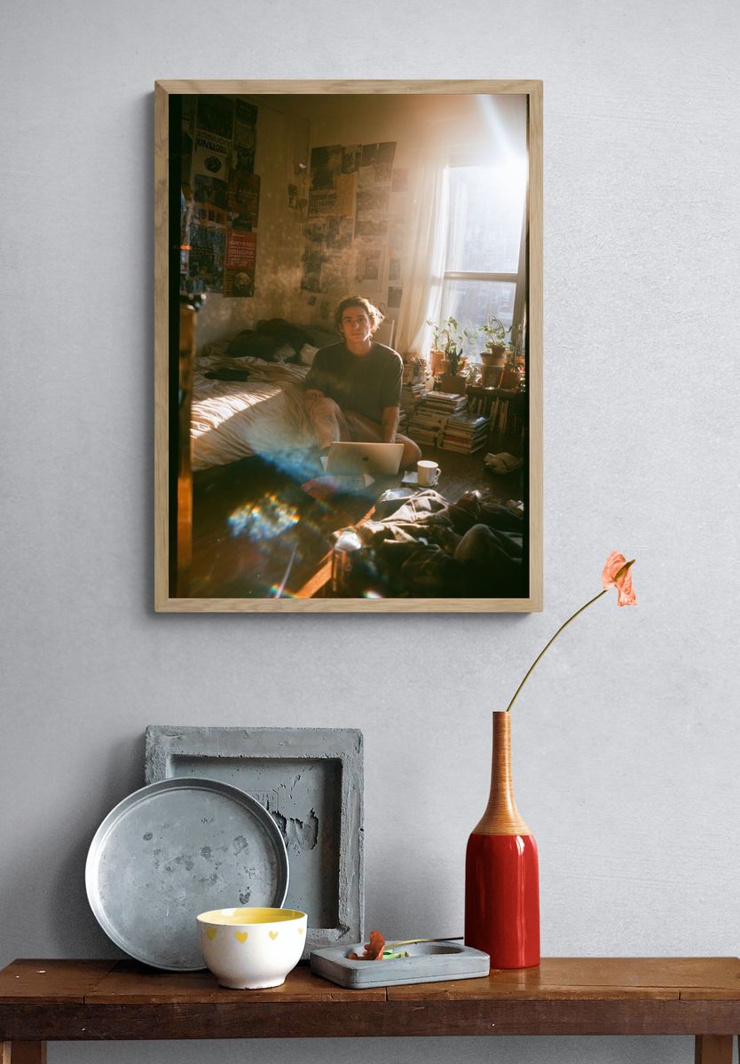 Cozy Room with Laptop — Photography Print. — room view 3