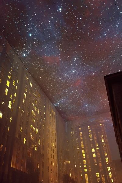 Starry Cityscape Photography Poster. poster print