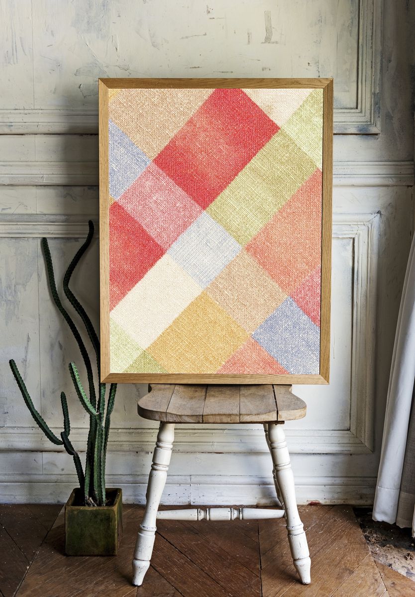 Colorful Patchwork Textile Poster. room preview