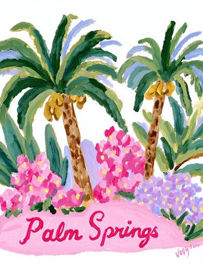 Palm Springs Tropical Illustration Poster. poster print