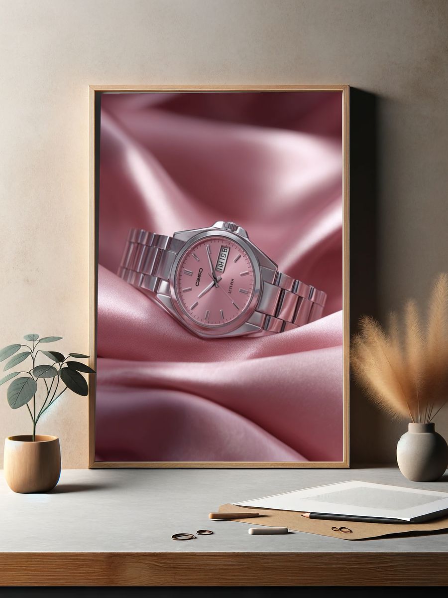 Pink Luxury Watch Photography Poster. — room view 2