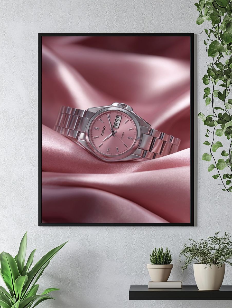 Pink Luxury Watch Photography Poster. — room view 4